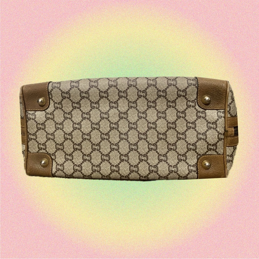 Authentic Vintage Brown Gucci Plus Monogram GG Canvas and Leather Handbag 🤎 - Picture 4 of 7